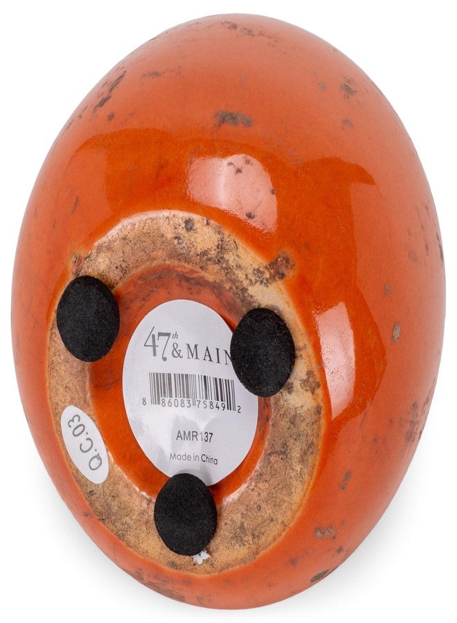 47th & Main Vintage Ceramic Vase Mini, Round Orange - Image 4